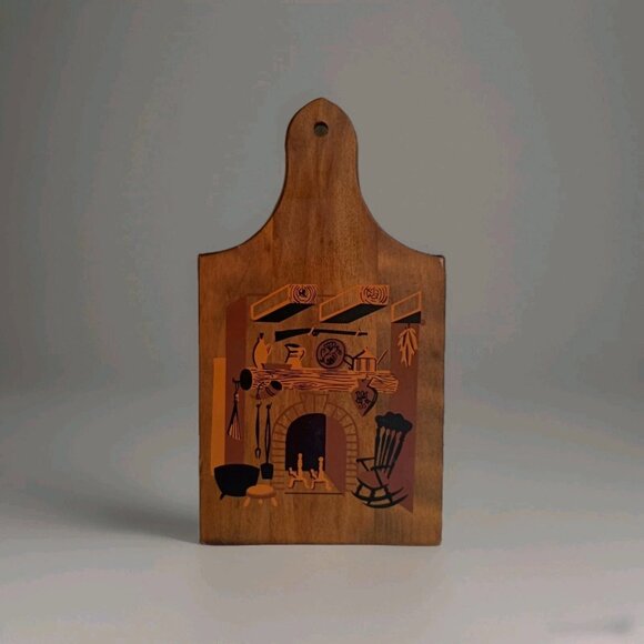 Duo of MCM Baribocraft Wall Decorations Made in Quebec Screen Printed Wood - Picture 2 of 6